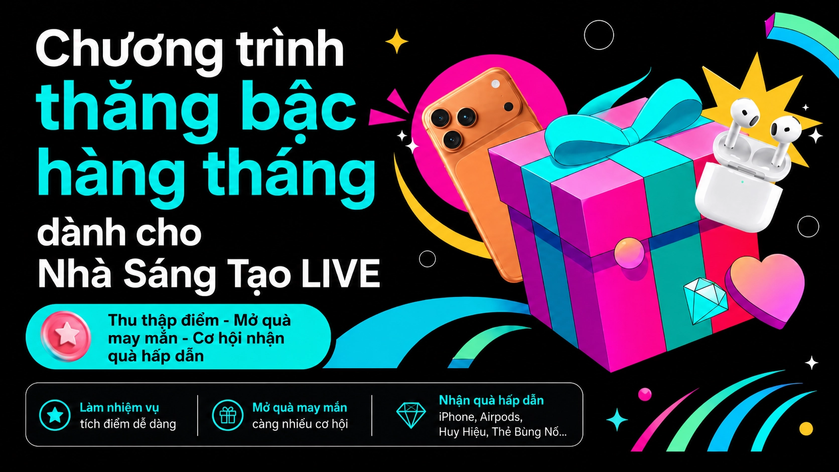 Chương trình thăng bật hàng tháng nhà sáng tạo Live tháng 6