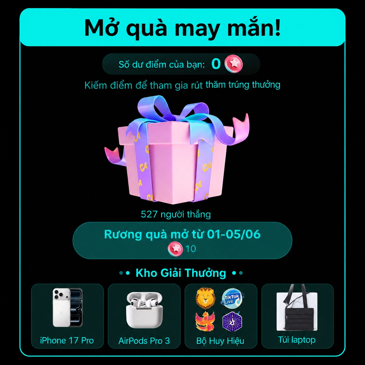 Mở quà may mắn dành cho Nhà sáng tạo LIVE